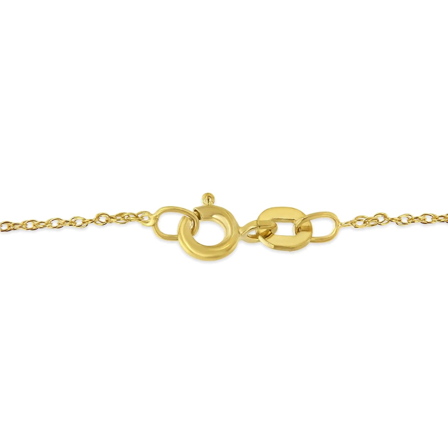 14K Yellow Gold Plated .925 Sterling Silver Diamond Accent Ribbon & Heart 18" Pendant Necklace (H-I Color, I2-I3 Clarity) - amore jewelers STORE