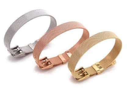 Stainless Steel Slider Bracelet -Rose Gold - amore jewelers STORE