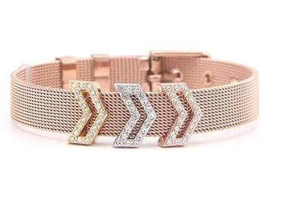 Stainless Steel Slider Bracelet -Rose Gold - amore jewelers STORE