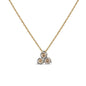 14K Yellow Gold Plated .925 Sterling Silver 1/4 Cttw Diamond 3 Stone Trio 18" Pendant Necklace (J-K Color, I1-I2 Clarity) - amore jewelers STORE