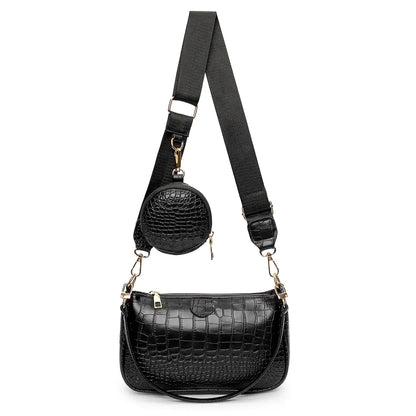 Croco PU Women's Bag – 2 Pieces - amore jewelers STORE