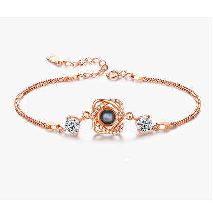 Double Heart Bracelet in Silver - amore jewelers STORE