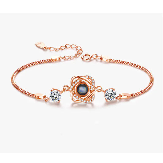 Double Heart Bracelet in Silver - amore jewelers STORE