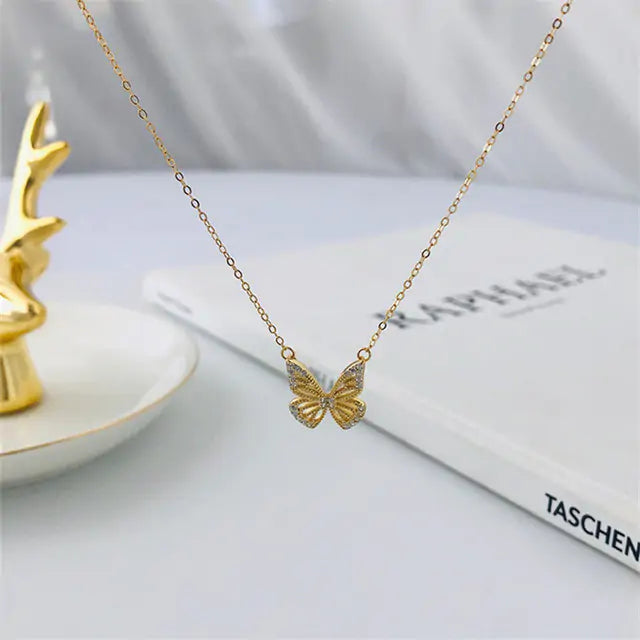 Clavicle Chain Butterfly Necklace - amore jewelers STORE