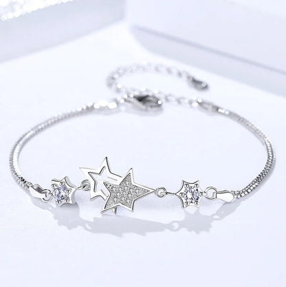 Damira – Double Star Bracelet in 925 Silver ✨ - amore jewelers STORE