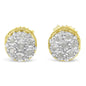 14K Yellow Gold Plated .925 Sterling Silver 1/7 Cttw Diamond Miracle Set Stud Earrings (I-J Color, I3 Promo Clarity) - amore jewelers STORE