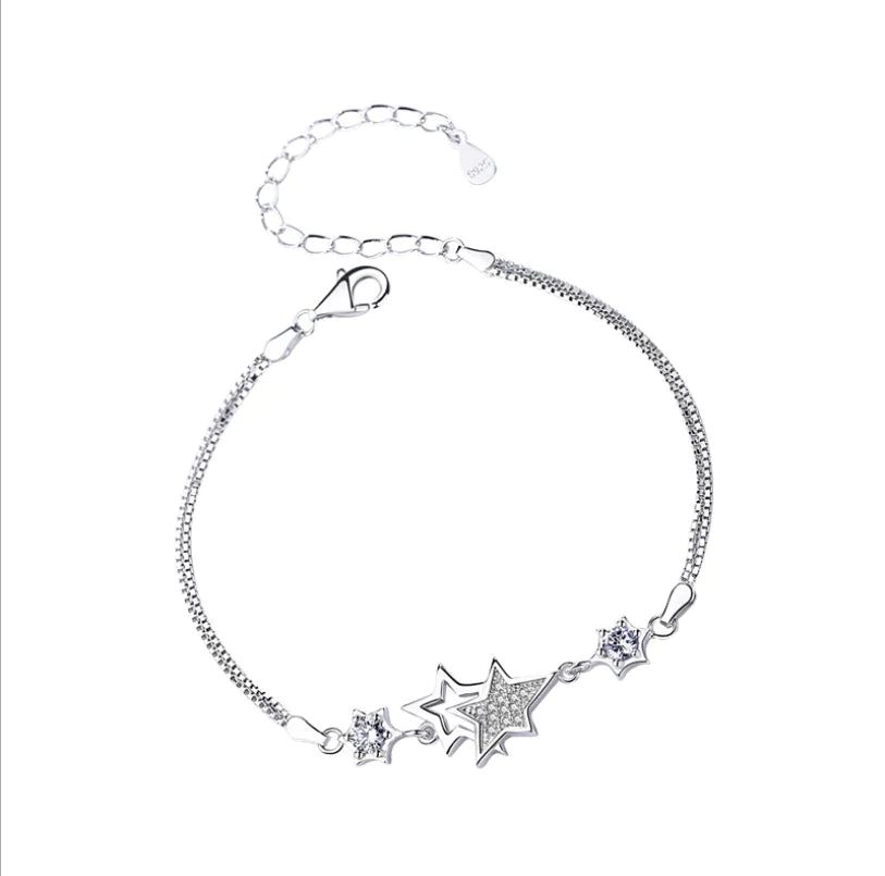 Damira – Double Star Bracelet in 925 Silver ✨ - amore jewelers STORE