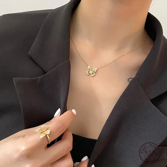 Clavicle Chain Butterfly Necklace - amore jewelers STORE