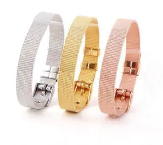 Stainless Steel Slider Bracelet -Rose Gold - amore jewelers STORE