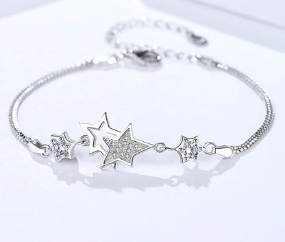 Damira – Double Star Bracelet in 925 Silver ✨ - amore jewelers STORE