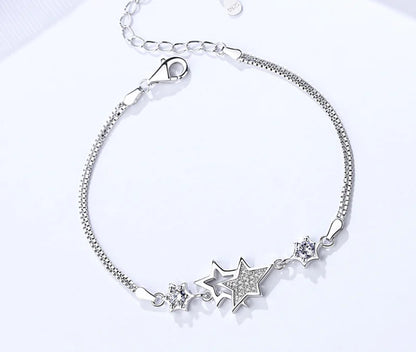 Damira – Double Star Bracelet in 925 Silver ✨ - amore jewelers STORE