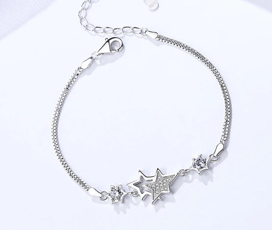 Damira – Double Star Bracelet in 925 Silver ✨ - amore jewelers STORE
