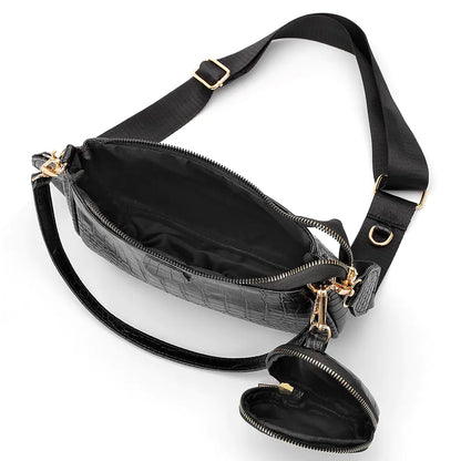 Croco PU Women's Bag – 2 Pieces - amore jewelers STORE