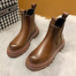 Women's Martin Short Boots - British Style with Thick Soles